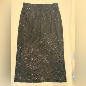 Chic Black Sequin Pencil Skirt